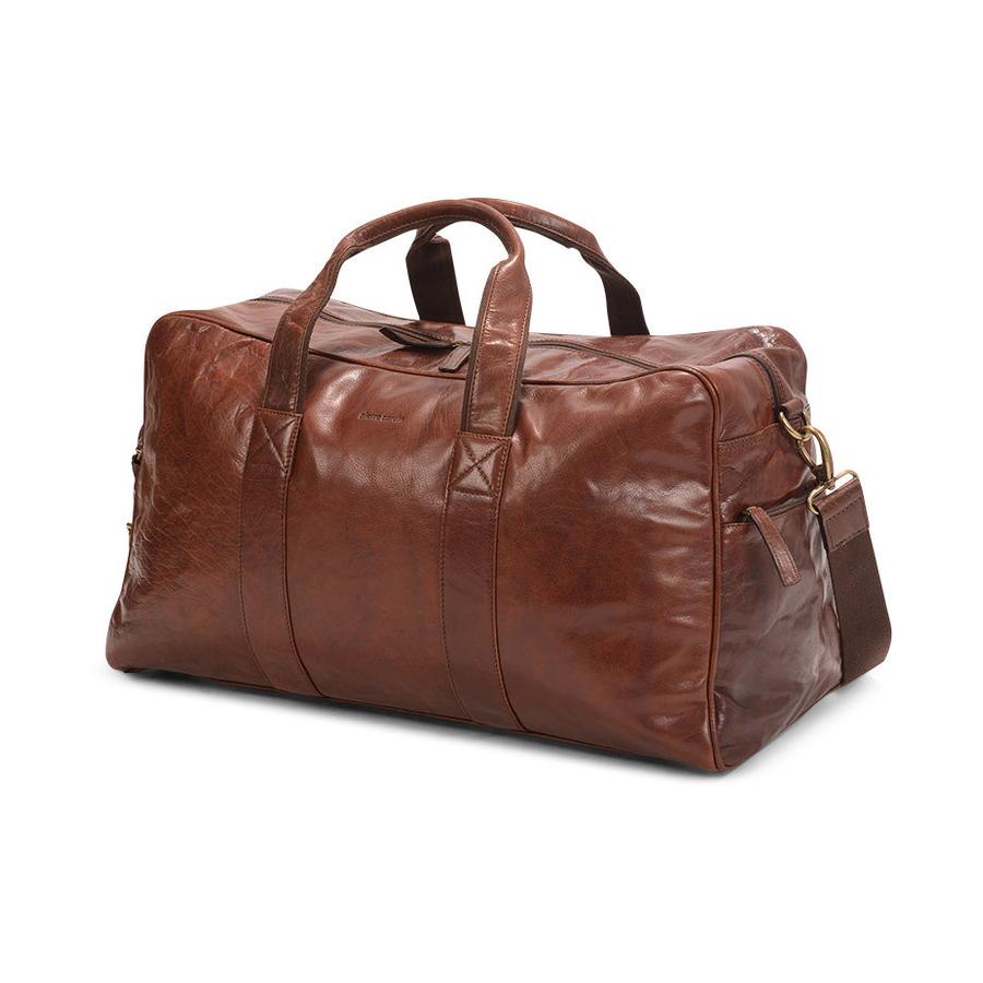 Pierre Cardin Parker Rustic Leather Overnight Duffle Bag Chestnut Chestnut