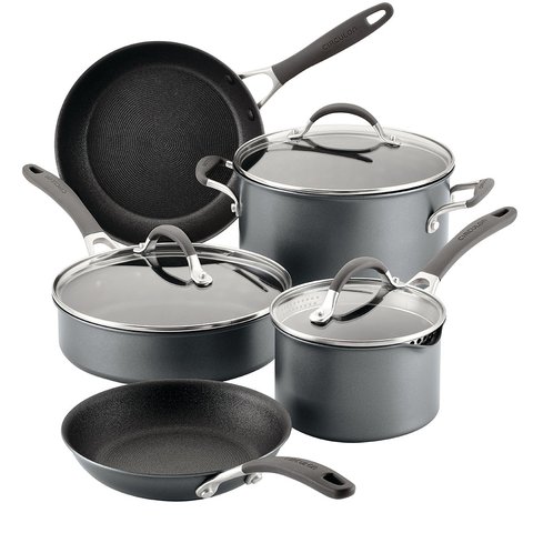 Circulon ScratchDefense A1 8 Piece Cookware Set Black