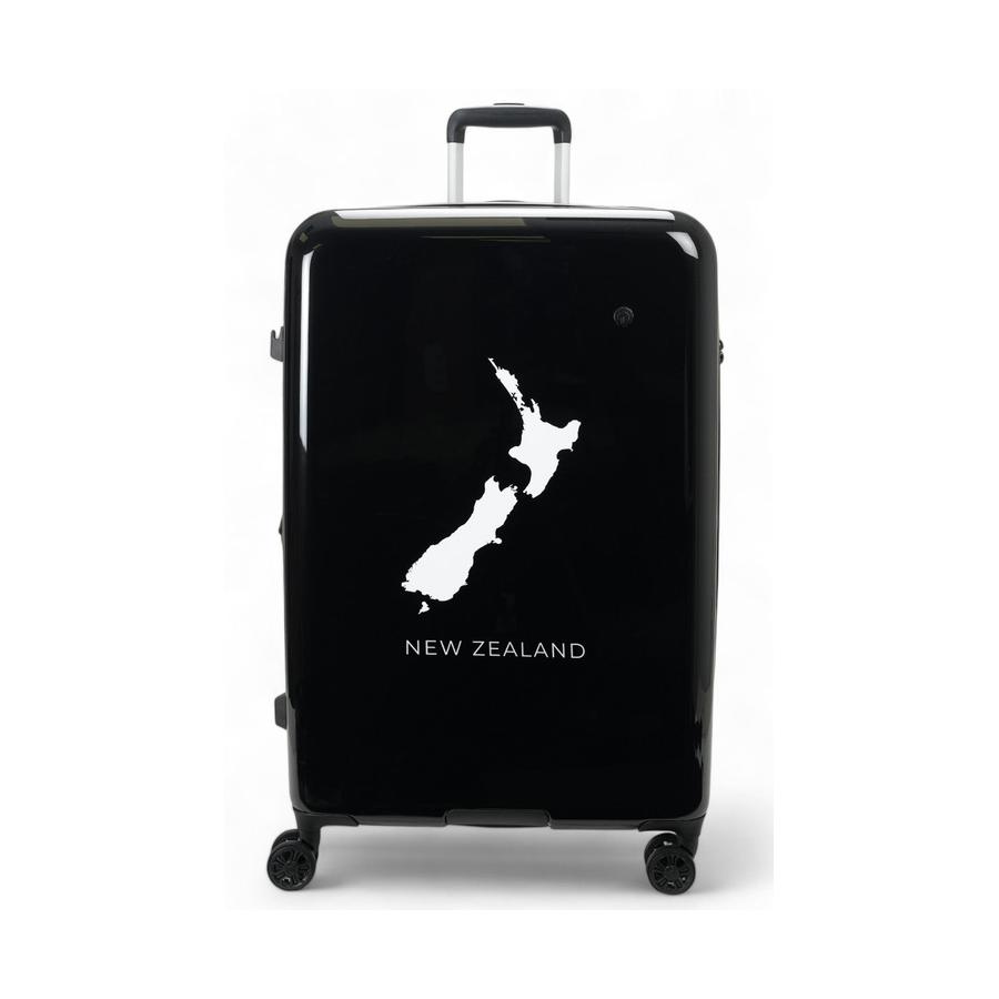 Caselite NZ Map 77cm Hardside Checked Suitcase Black Black