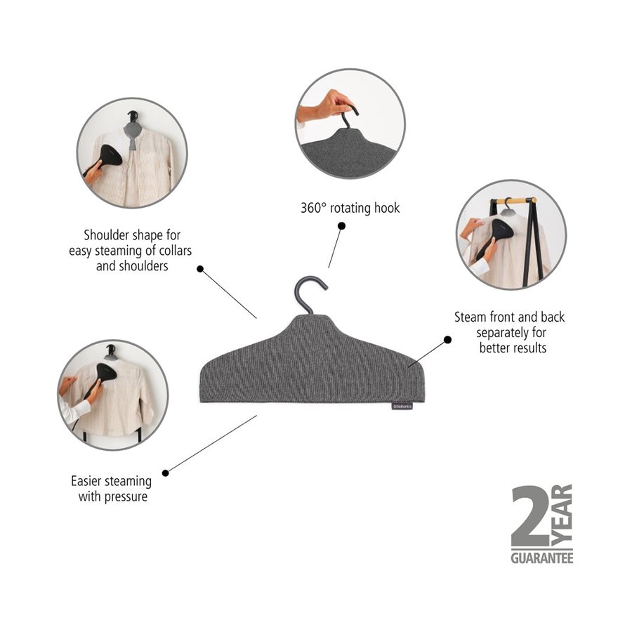 Brabantia Steam Clothes Hanger Pepper Black Pepper Black