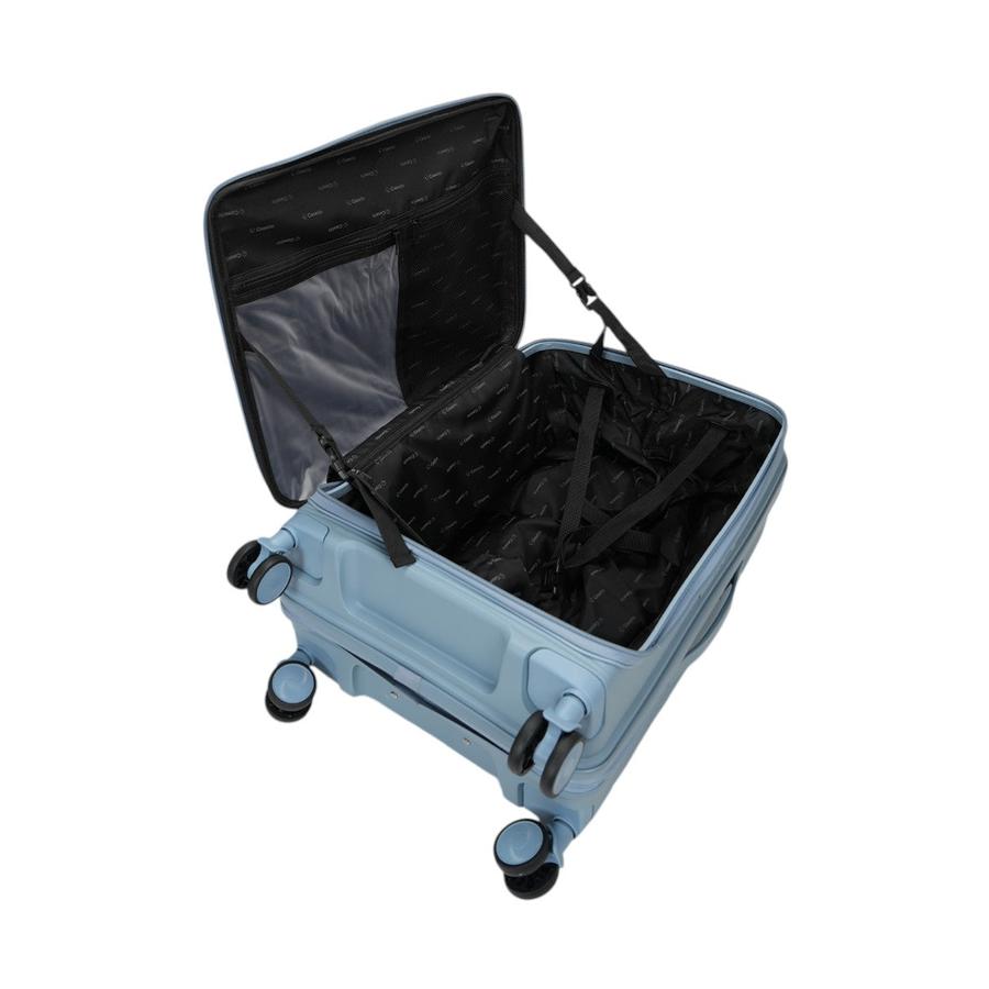 Caselite Venture 66cm Top Open Hardside Checked Suitcase Grey Blue Grey Blue