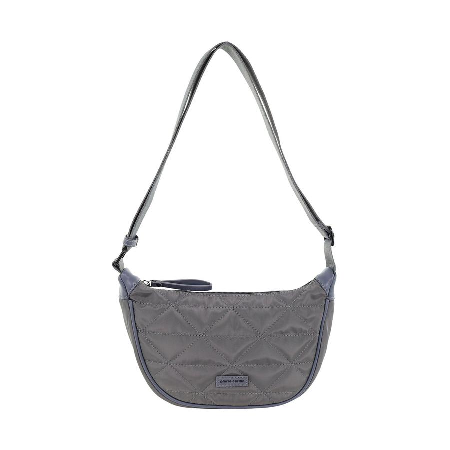 Pierre Cardin Charlise Ladies Nylon Crescent Cross-Body Bag Grey Grey