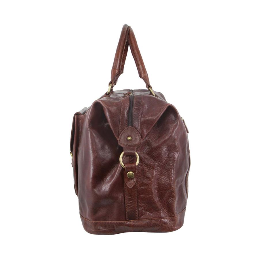 Pierre Cardin Andie Rustic Leather Overnight Duffle Bag Chocolate/Chestnut Chocolate/Chestnut