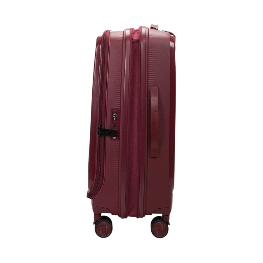 Caselite Venture 66cm Top Open Hardside Checked Suitcase Dark Red Dark Red
