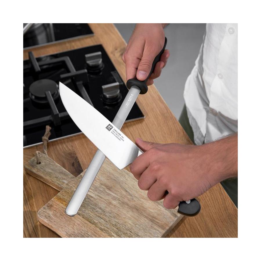 Zwilling Oval 26cm Diamond Coated Sharpening Steel Black Black