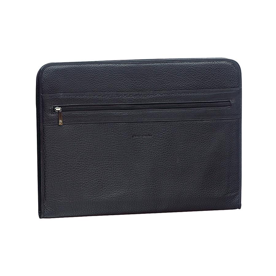 Pierre Cardin Romeo Italian Leather A4 Document Folio Black Black