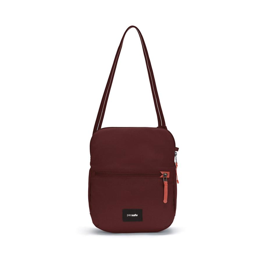 Pacsafe GO Anti-Theft Recycled Saddle Crossbody Bag Garnet Red Garnet Red
