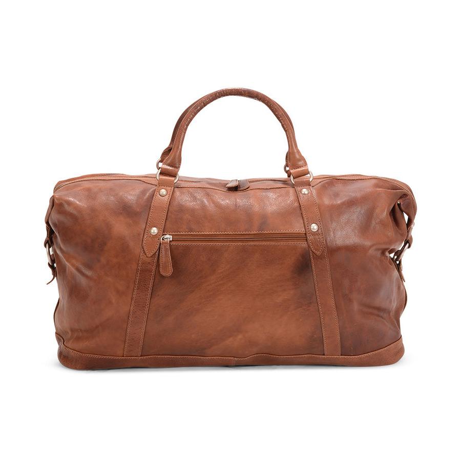 Pierre Cardin Kennedy Rustic Leather Overnight Duffle Bag Cognac Cognac