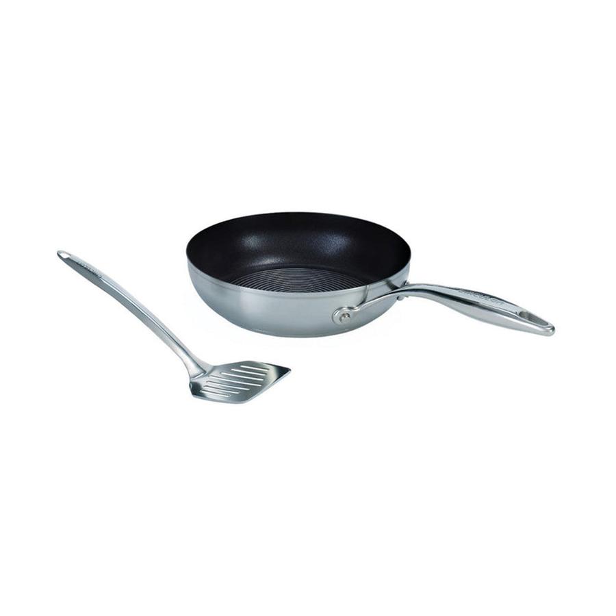 Circulon SteelShield S-Series 24cm Frying Pan w Slotted Turner Stainless Steel Stainless Steel
