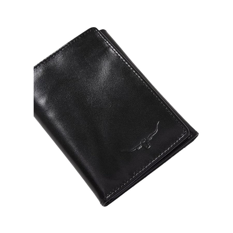 RM Williams Small Tri-Fold Wallet Black Black