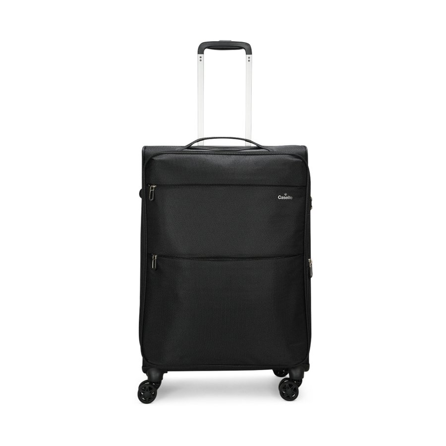 Caselite Ultra 69cm Softside Checked Suitcase Black Black