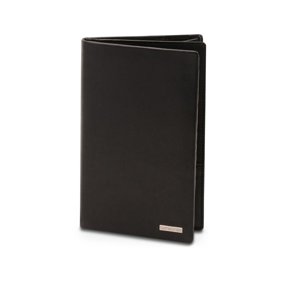 Samsonite DLX Leather RFID Compact Wallet - 17 Card Black Black