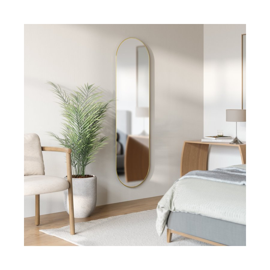 Umbra Hubba Pill Mirror (157cm x 46cm) Brass Brass