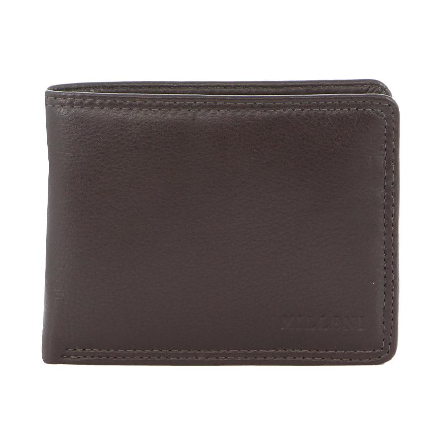 Milleni Kenzo Men's Leather RFID Wallet Brown Brown