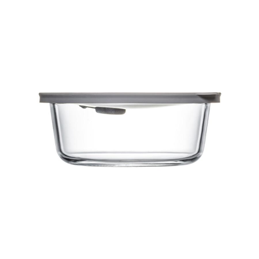 ClickClack Cook+ Round 0.6L Heatproof Glass Container Grey Grey