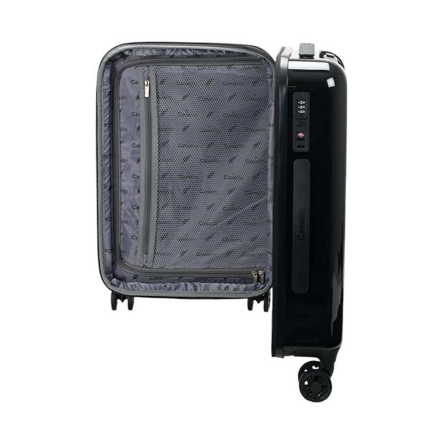 Caselite NZ Kiwi 56cm Hardside Carry-On Suitcase Black Black
