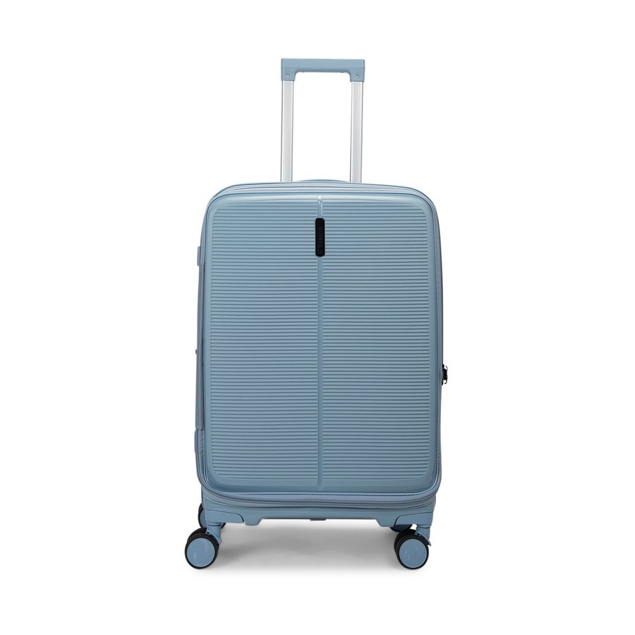 Caselite Venture 66cm Top Open Hardside Checked Suitcase Grey Blue Grey Blue
