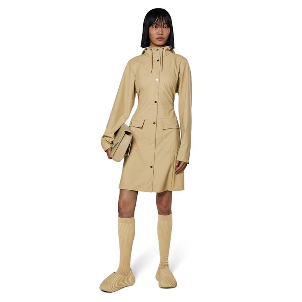 Rains Curve Jacket in on woman