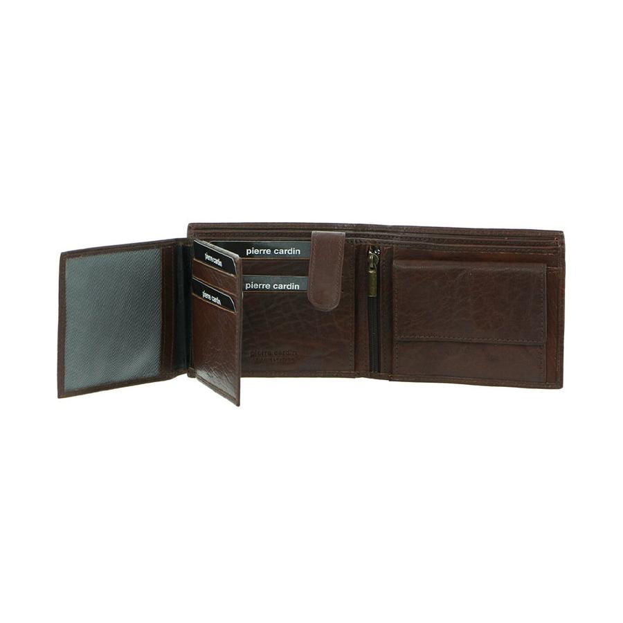 Pierre Cardin Blair Men's Rustic Leather RFID Wallet Brown Brown