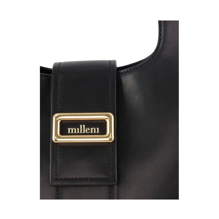 Milleni Aeris Ladies Vegan Leather Fashion Caryall Tote Bag Black Black