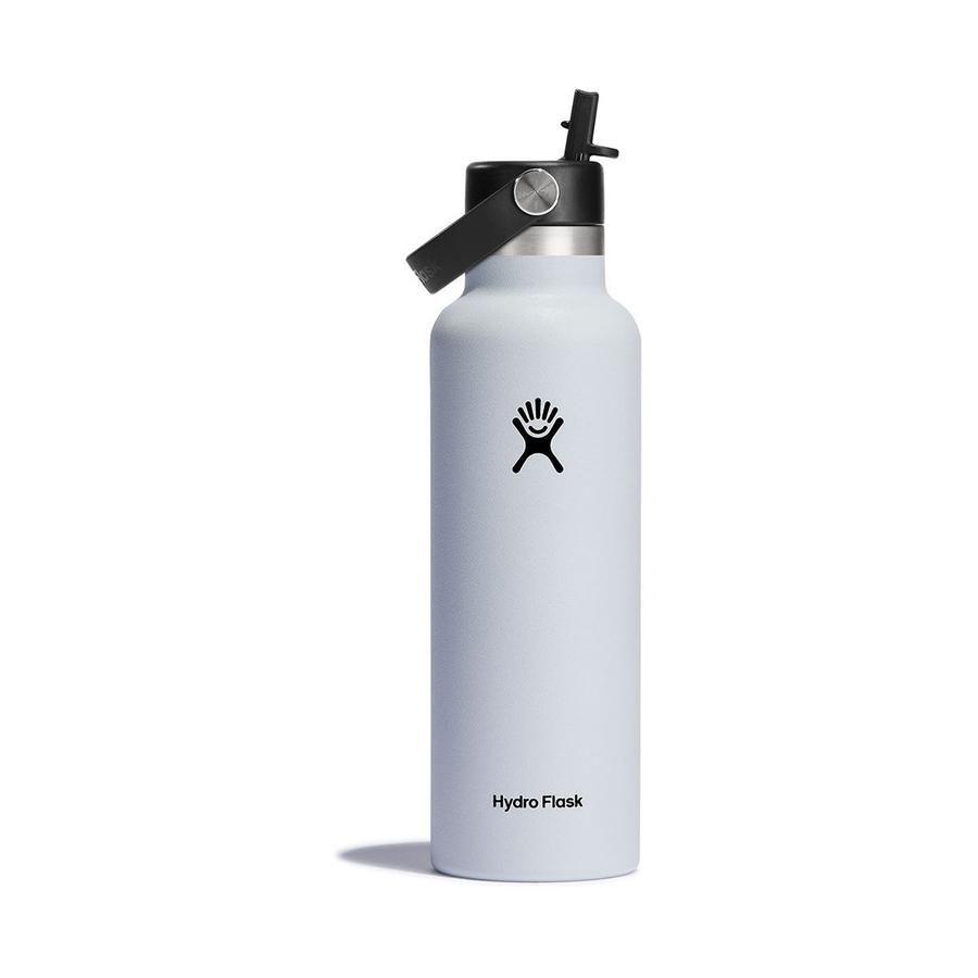 Hydro Flask 21oz (621ml) Standard Mouth Drink Bottle w/ Flex Straw Cap White White