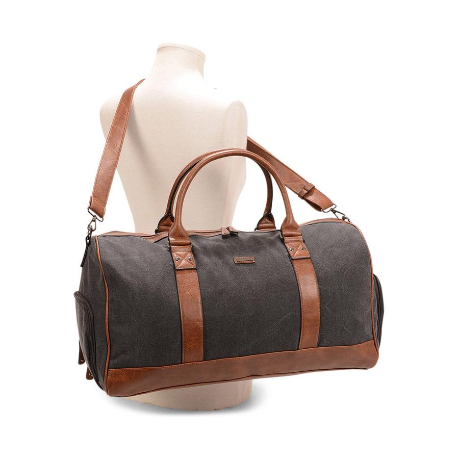 Pierre Cardin Cross Canvas Overnight Bag Black Black