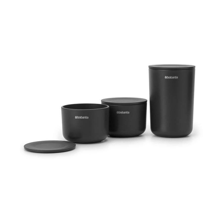 Brabantia ReNew Storage Pots (Set of 3) Dark Grey Dark Grey