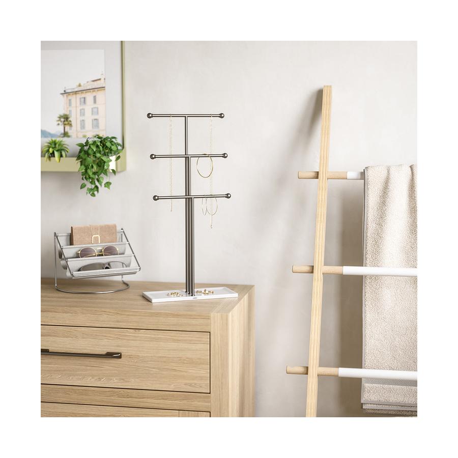 Umbra Trigem Jewellery Stand Organiser White/Nickel White/Nickel