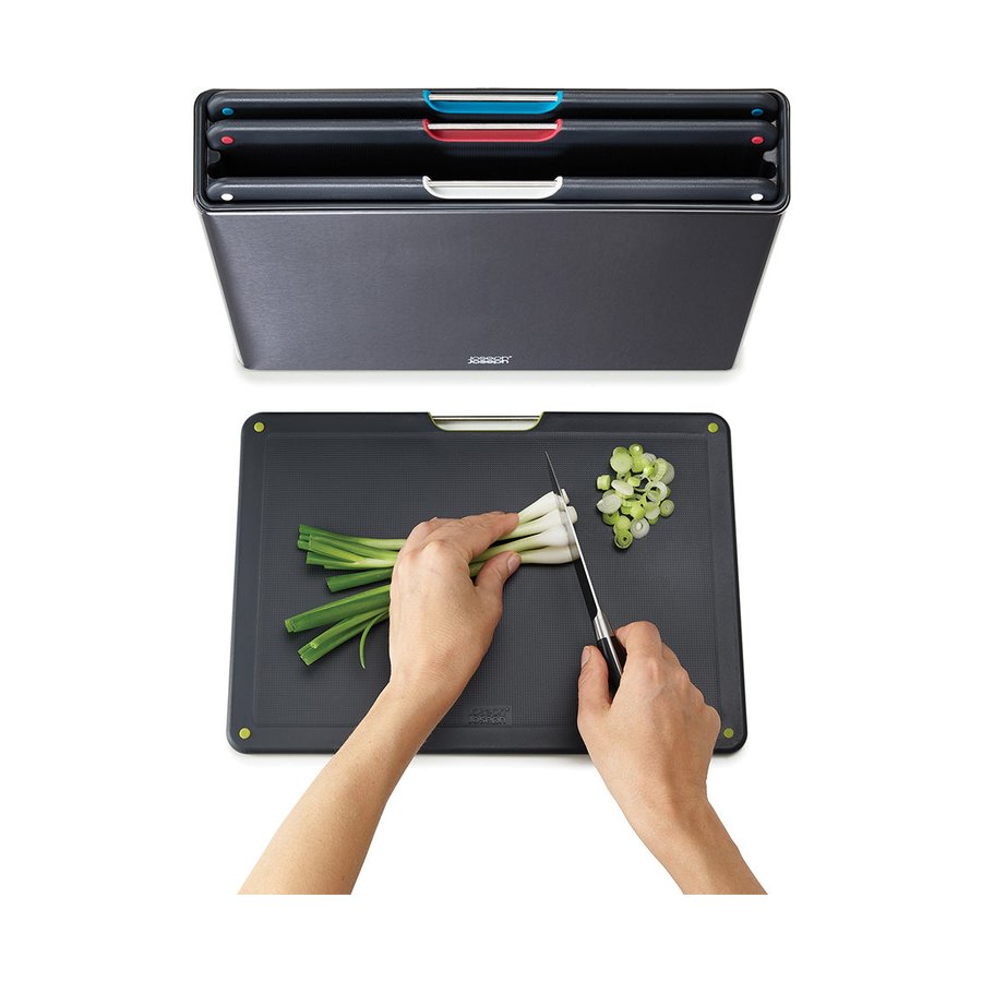 Joseph Joseph Folio Steel 4-Piece Chopping Board Set Carbon Carbon