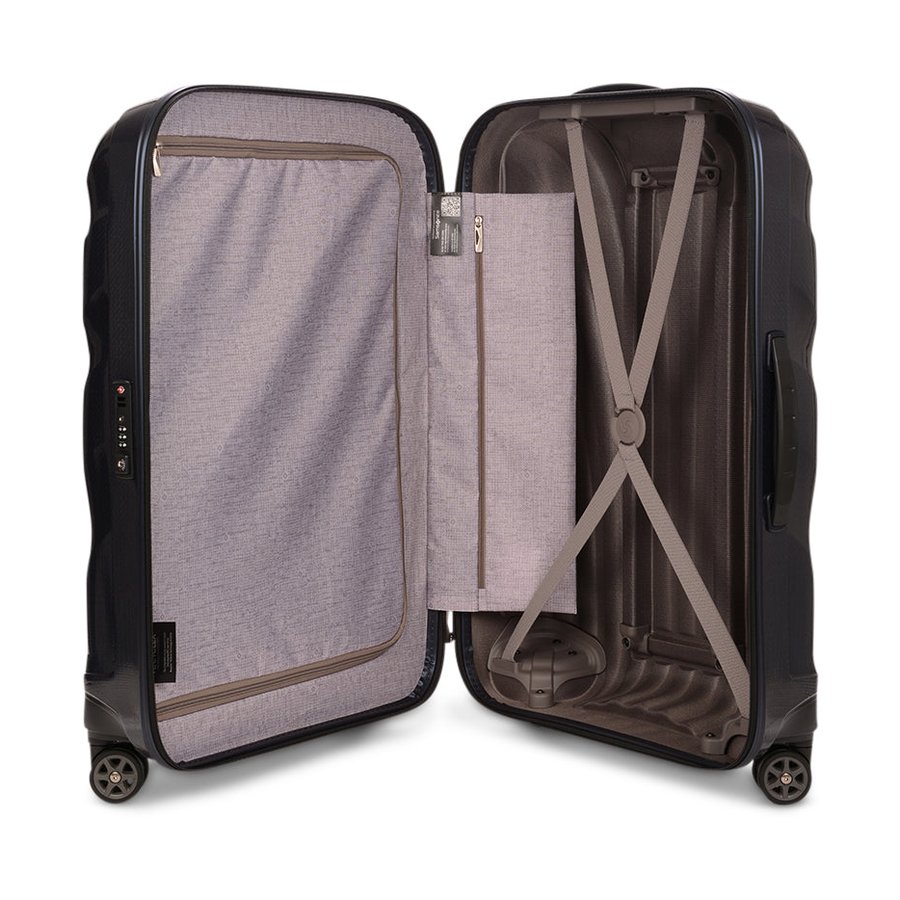 Samsonite C-Lite 69cm CURV Checked Suitcase Midnight Blue Midnight Blue