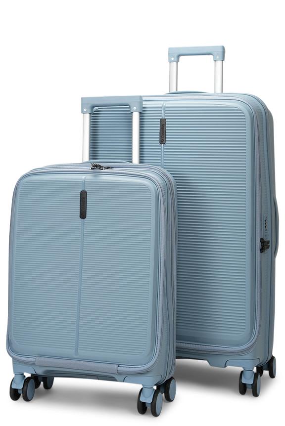 Caselite Venture 57cm & 76cm Top Open Hardside Luggage Set Grey Blue