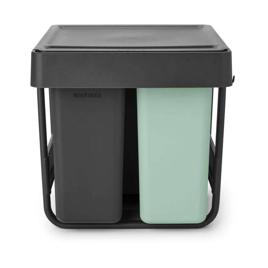 Brabantia Sort & Go Built-In Bin (10+10+20L) Dark Grey & Jade Green Dark Grey & Jade Green