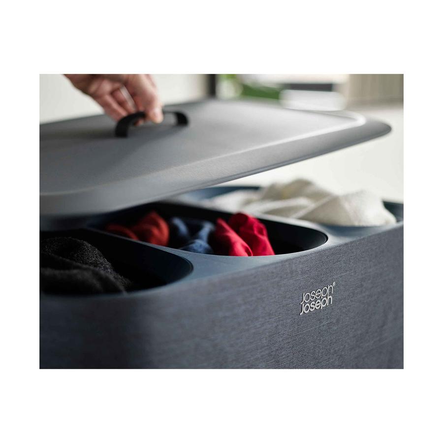 Joseph Joseph Tota Trio 90L Laundry Separation Basket Black Black