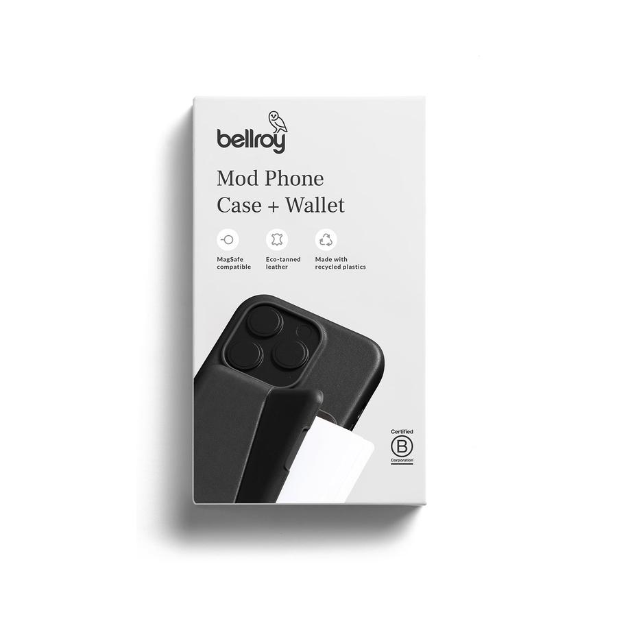 Bellroy iPhone 15 Pro Mod Phone Case + Wallet (With Button Add-On) Black Black