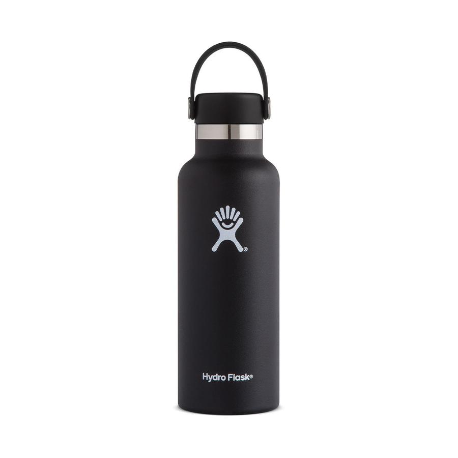 Hydro Flask 18oz (532ml) Standard Mouth Drink Bottle Black Black