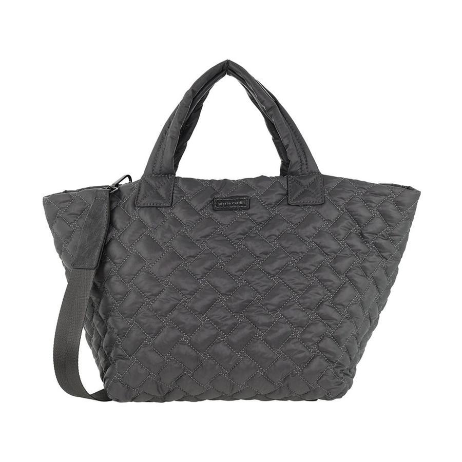Pierre Cardin Beverley Ladies Nylon Small Quilted Tote Bag Grey Grey