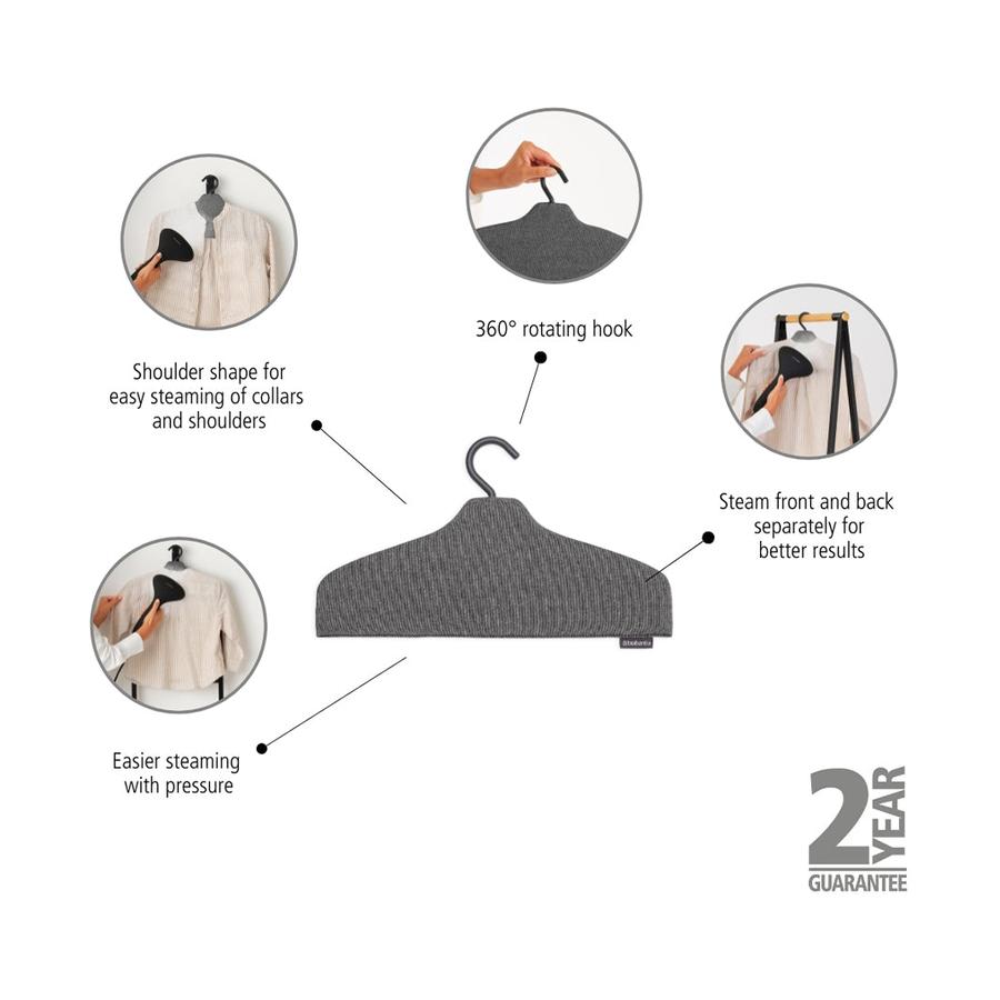 Brabantia Steam Clothes Hanger Pepper Black Pepper Black