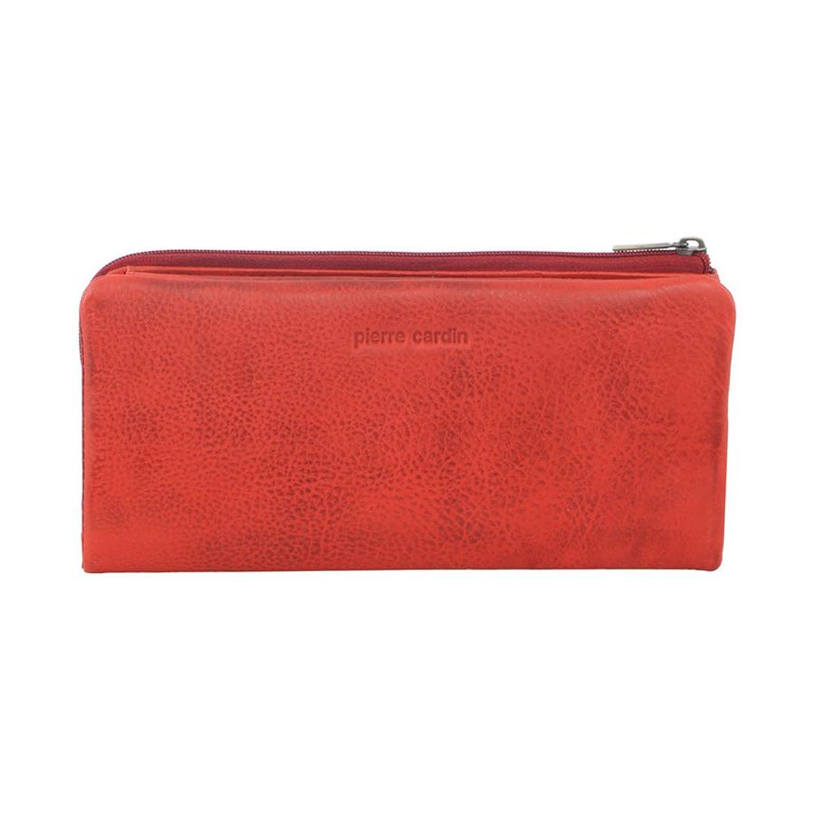Pierre Cardin Tatum Women's Rustic Leather RFID Wallet Red Red