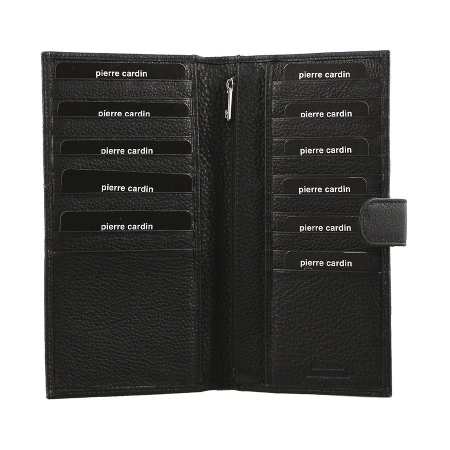 Pierre Cardin Chandler Italian Leather Passport RFID Wallet Black Black