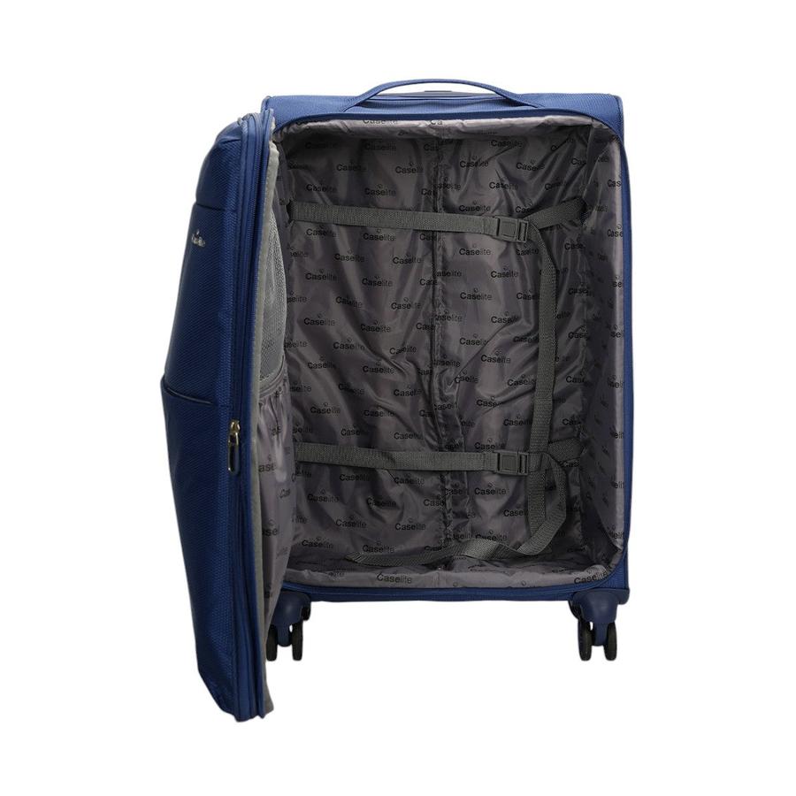 Caselite Ultra 69cm Softside Checked Suitcase & Laptop Bag Set Navy Navy