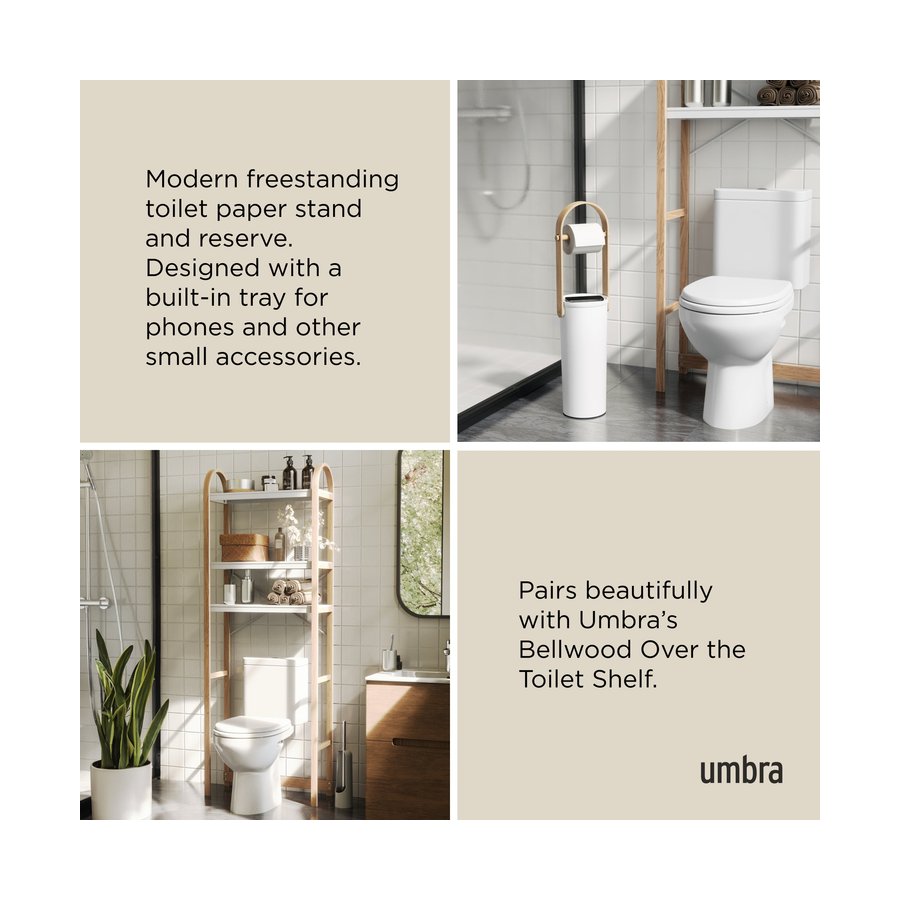 Umbra Bellwood Toilet Paper Holder & Reserve White/Natural White/Natural