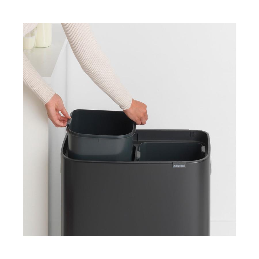 Brabantia Bo Touch Bin (2 x 30L) Matte Black Matte Black
