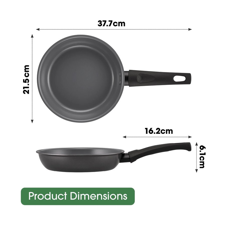 Raco Ceramic Essentials 30cm Nonstick Induction Frypan w/ Helper Handle Black Black