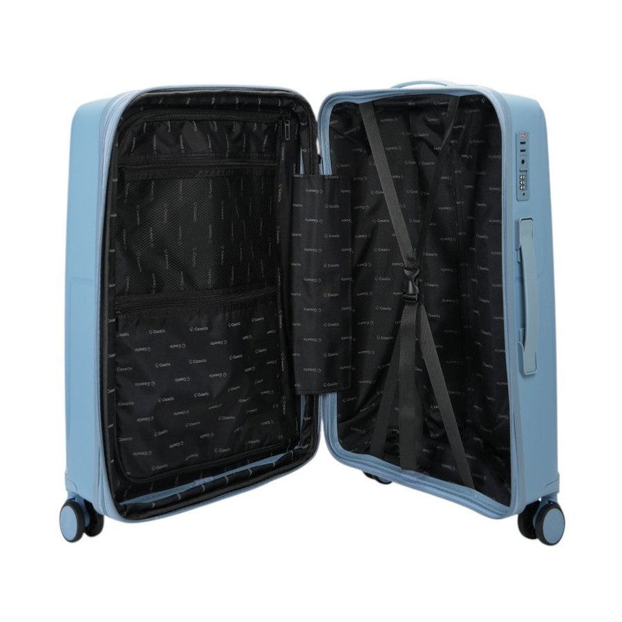 Caselite Aero 65cm Hardside Checked Suitcase Light Blue Light Blue