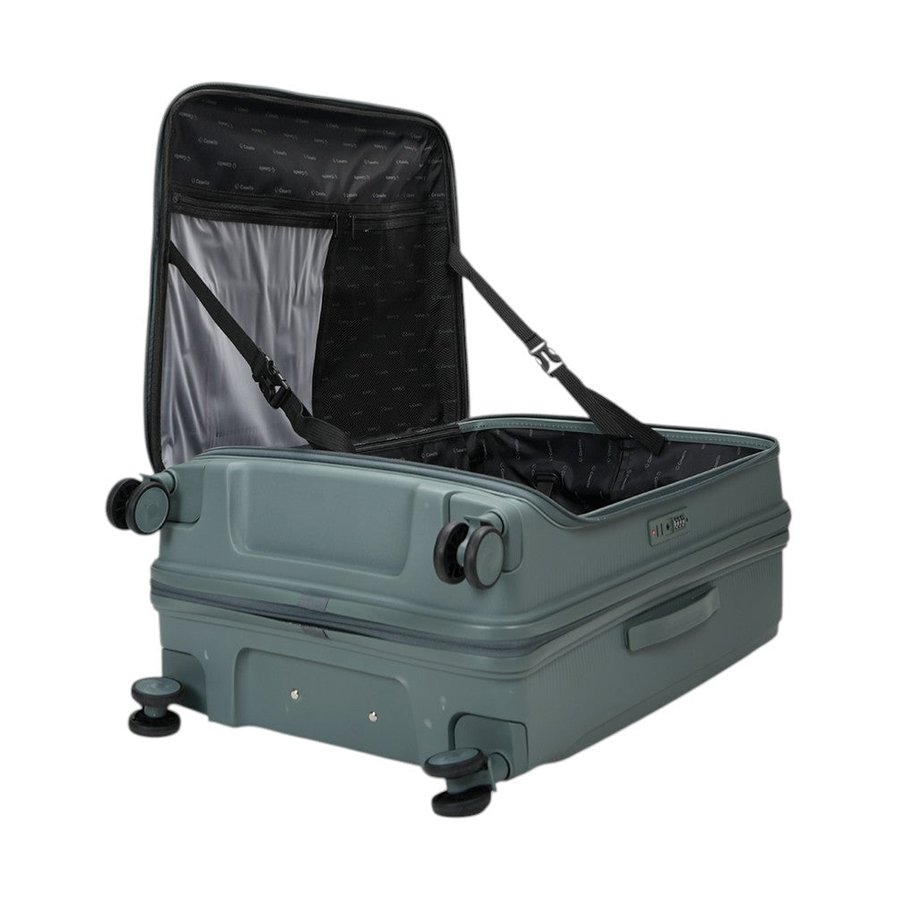 Caselite Venture 76cm Top Open Hardside Checked Suitcase Grey Green Grey Green