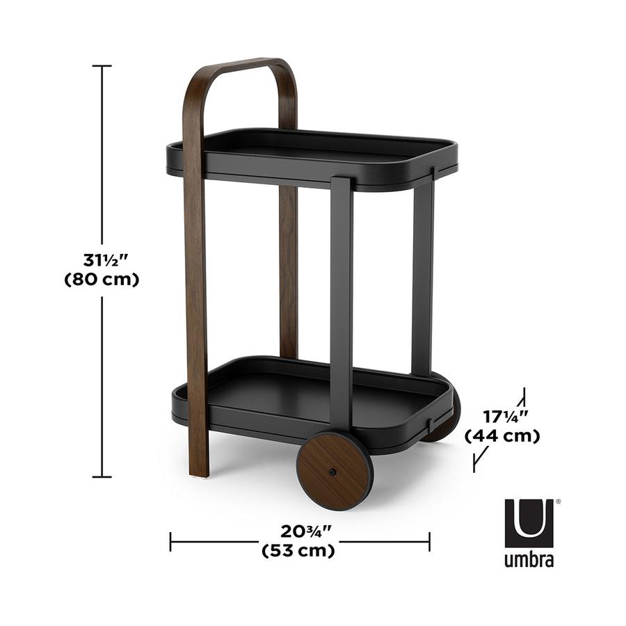 Umbra Bellwood Bar Serving Cart Black/Walnut Black/Walnut