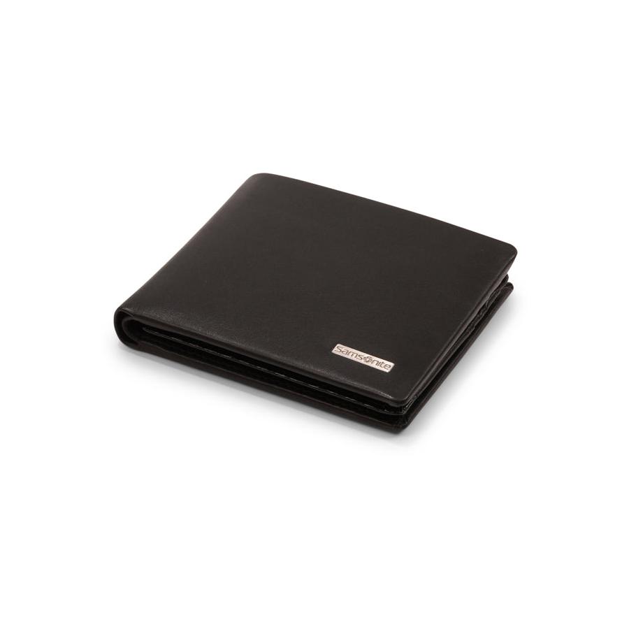 Samsonite DLX Leather RFID Wallet - 9 Card Black Black