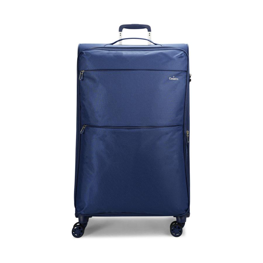 Caselite Ultra 80cm Softside Checked Suitcase Navy Navy