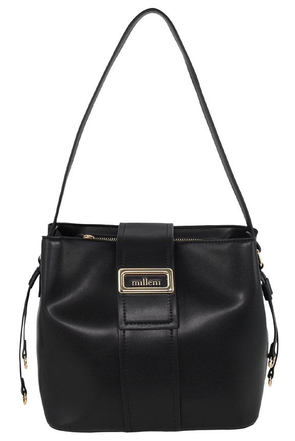 Milleni Velora Ladies Vegan Leather Fashion Mini Tote Bag Black