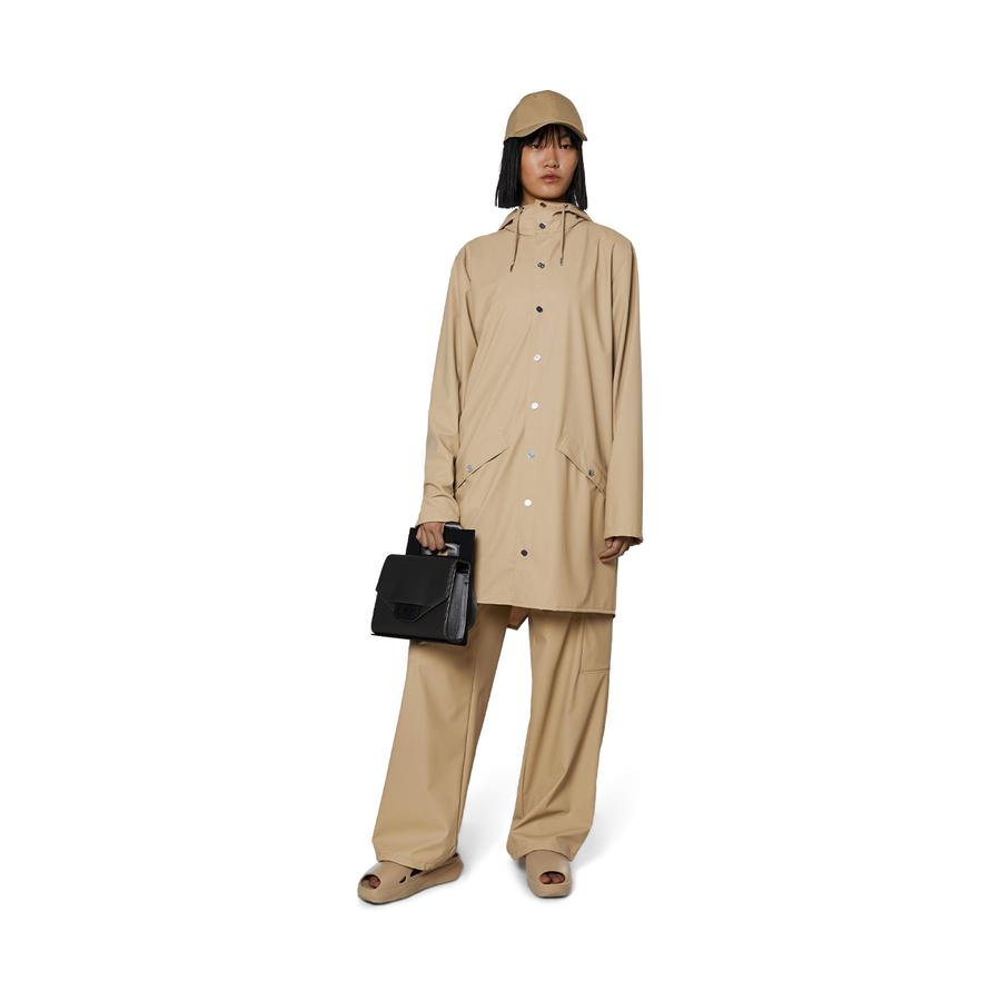 Rains Long Jacket Sand XL